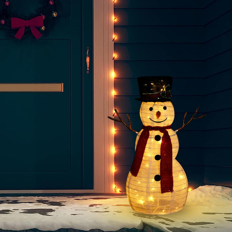 Vidaxx bonhomme de neige décoratif LED 60 cm tissu de luxe