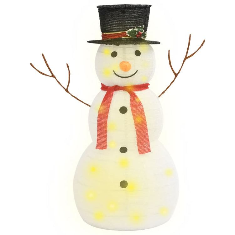 Vidaxl Decorative Snowman a mené 90 cm Tissu de luxe