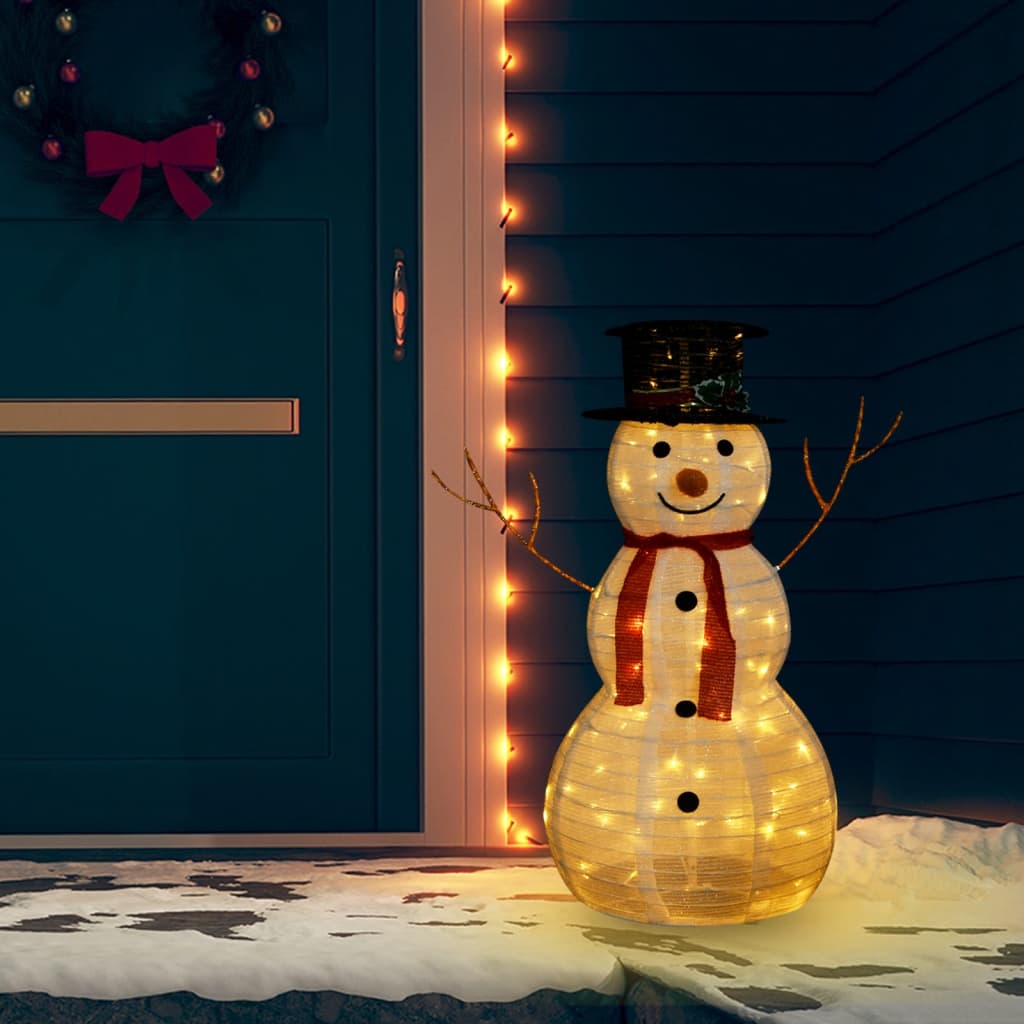 Vidaxl Decorative Snowman a mené 90 cm Tissu de luxe