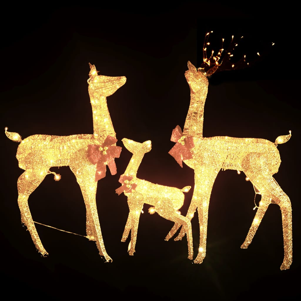 Vidaxl Christmas Decorations Family Famille 201 LEDS Gold Colored