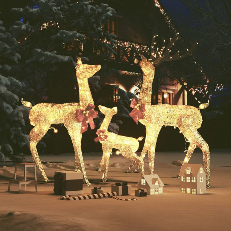 Vidaxl Christmas Decorations Family Famille 201 LEDS Gold Colored