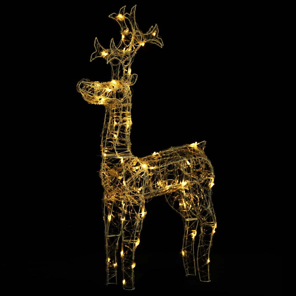 Vidaxl Christmas Decorations Reindeer 90 LEDS 60X16X100 CM acrylique