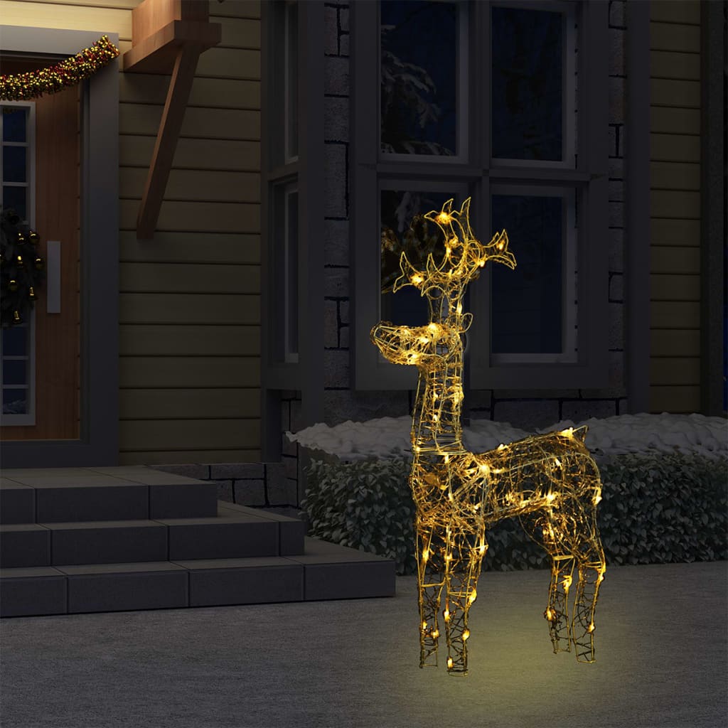 Vidaxl Christmas Decorations Reindeer 90 LEDS 60X16X100 CM acrylique