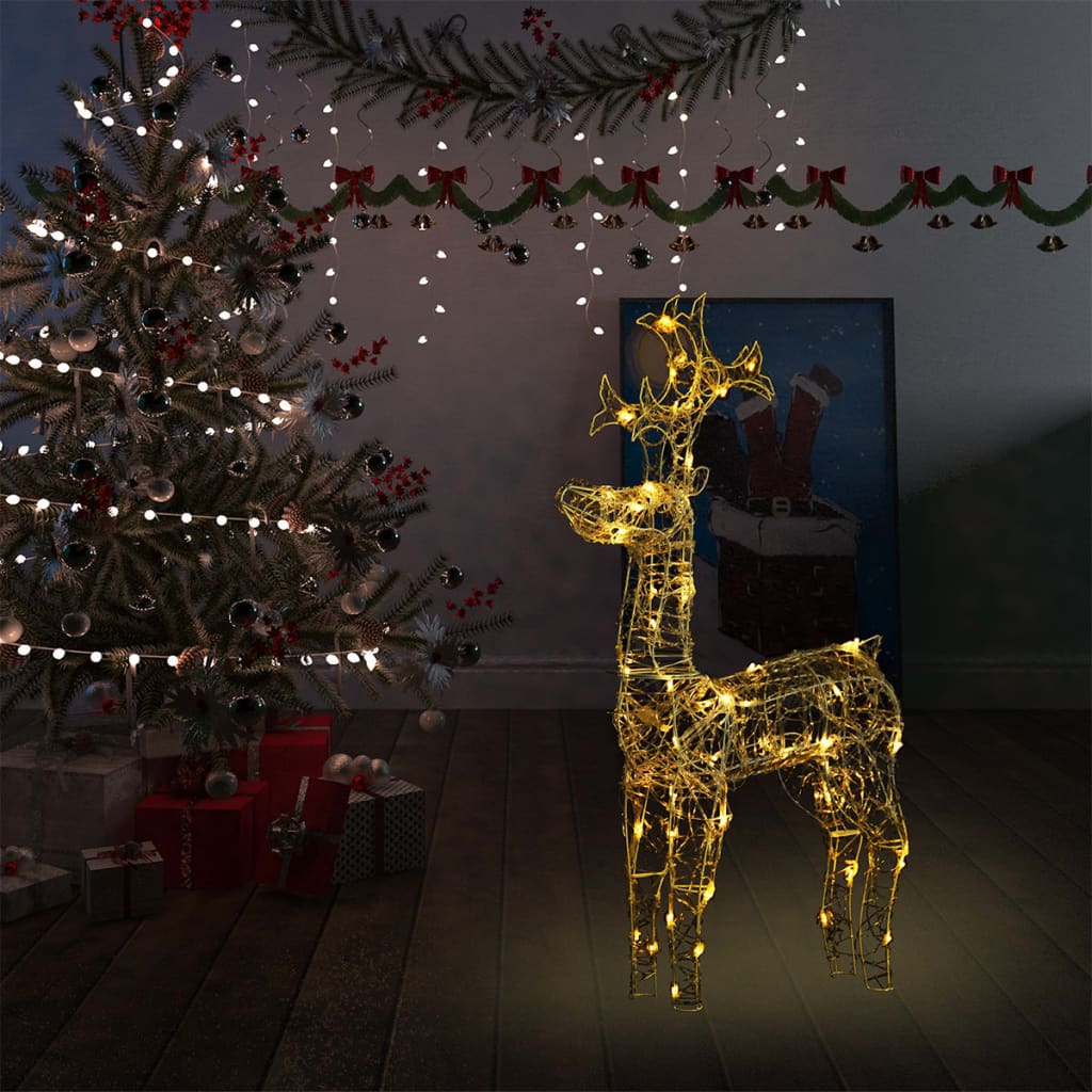 Vidaxl Christmas Decorations Reindeer 90 LEDS 60X16X100 CM acrylique