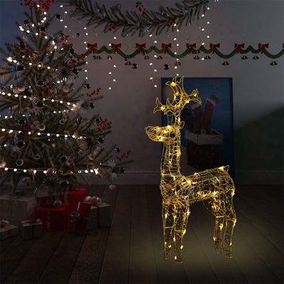 Vidaxl Christmas Decorations Reindeer 90 LEDS 60X16X100 CM acrylique