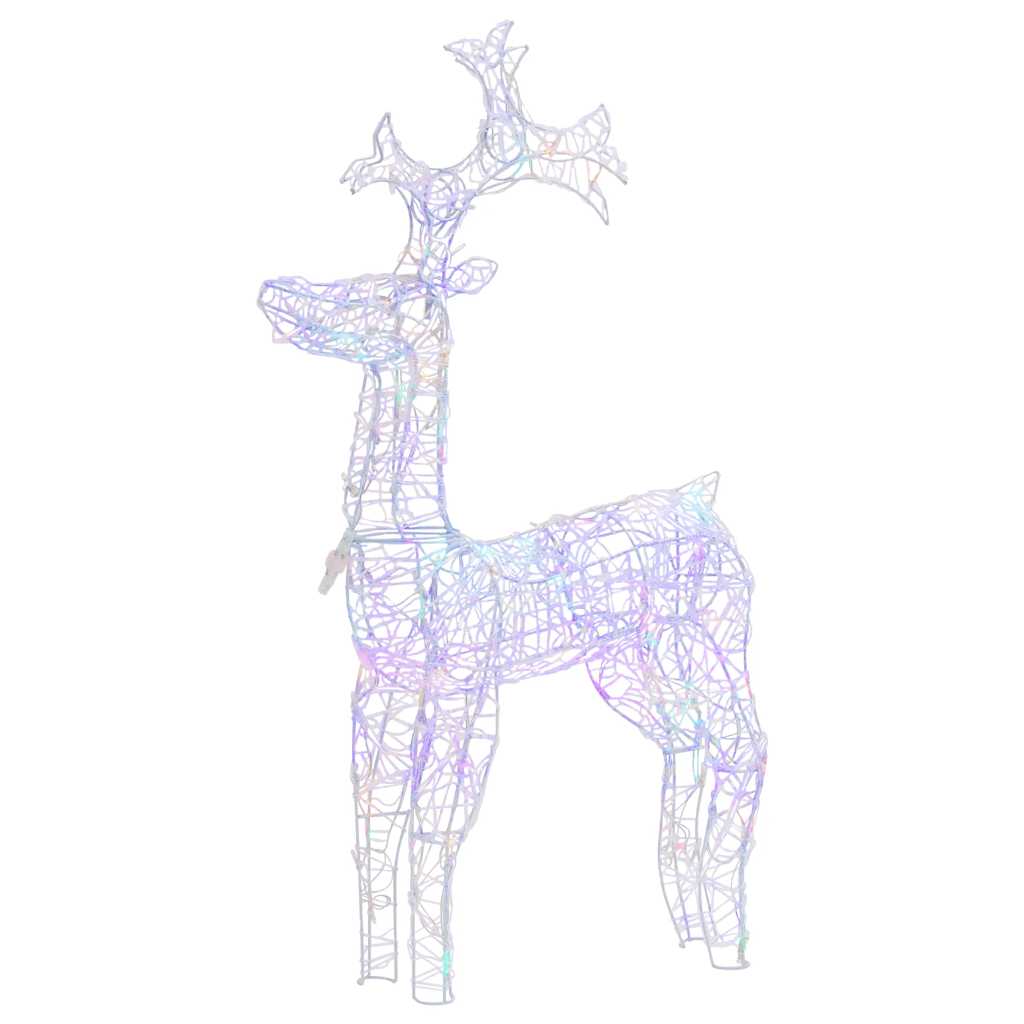Vidaxl Christmas Decorations Reindeer 90 LEDS 60X16X100 CM acrylique
