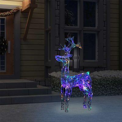Vidaxl Christmas Decorations Reindeer 90 LEDS 60X16X100 CM acrylique