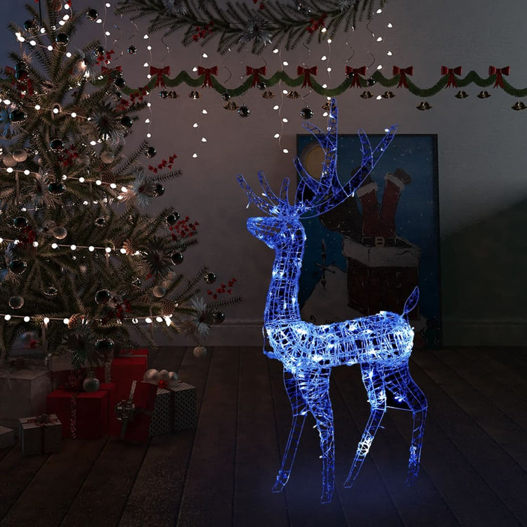 Vidaxl Christmas Decorations Reindeer 140 LEDS 120 cm Bleu acrylique
