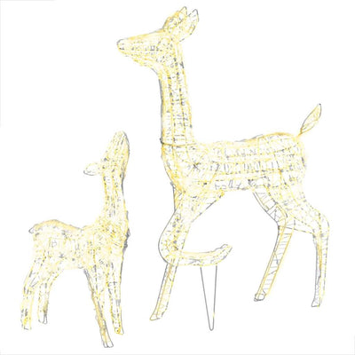 Vidaxl Christmas Decorations Rendeer Family 160 LEDS acrylique blanc chaud