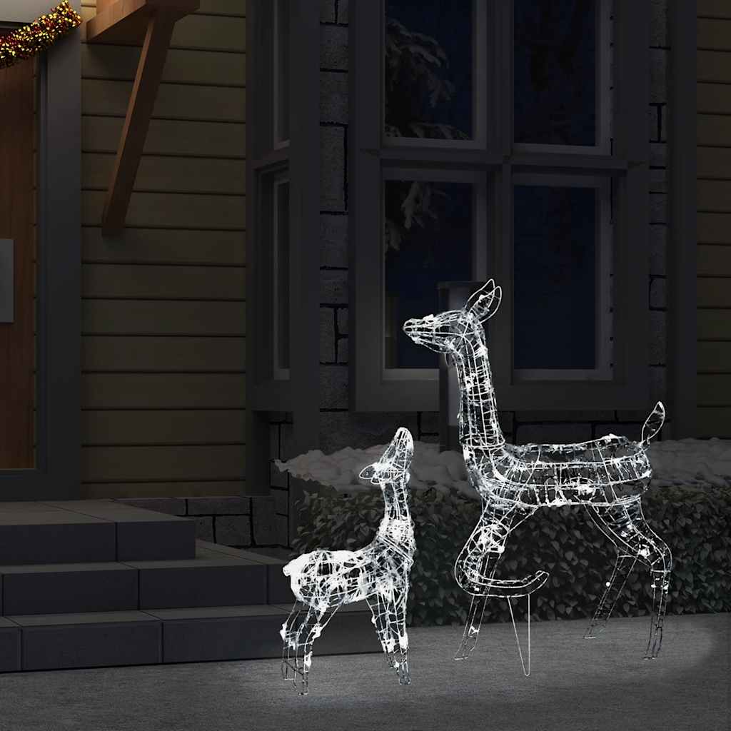 Vidaxl Christmas Decorations Rendeer Family 160 LEDS Cold White Acrylique