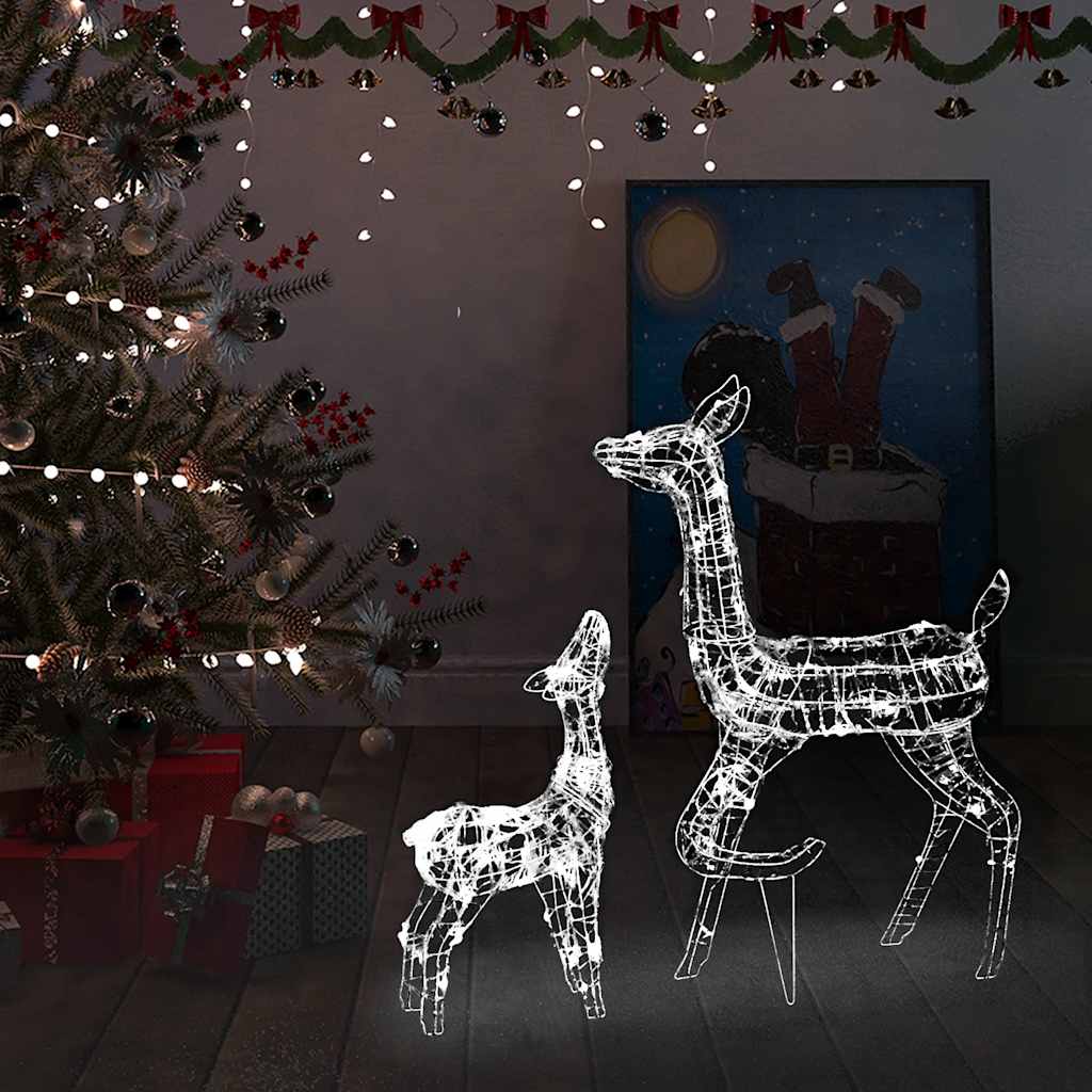 Vidaxl Christmas Decorations Rendeer Family 160 LEDS Cold White Acrylique