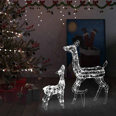 Vidaxl Christmas Decorations Rendeer Family 160 LEDS Cold White Acrylique