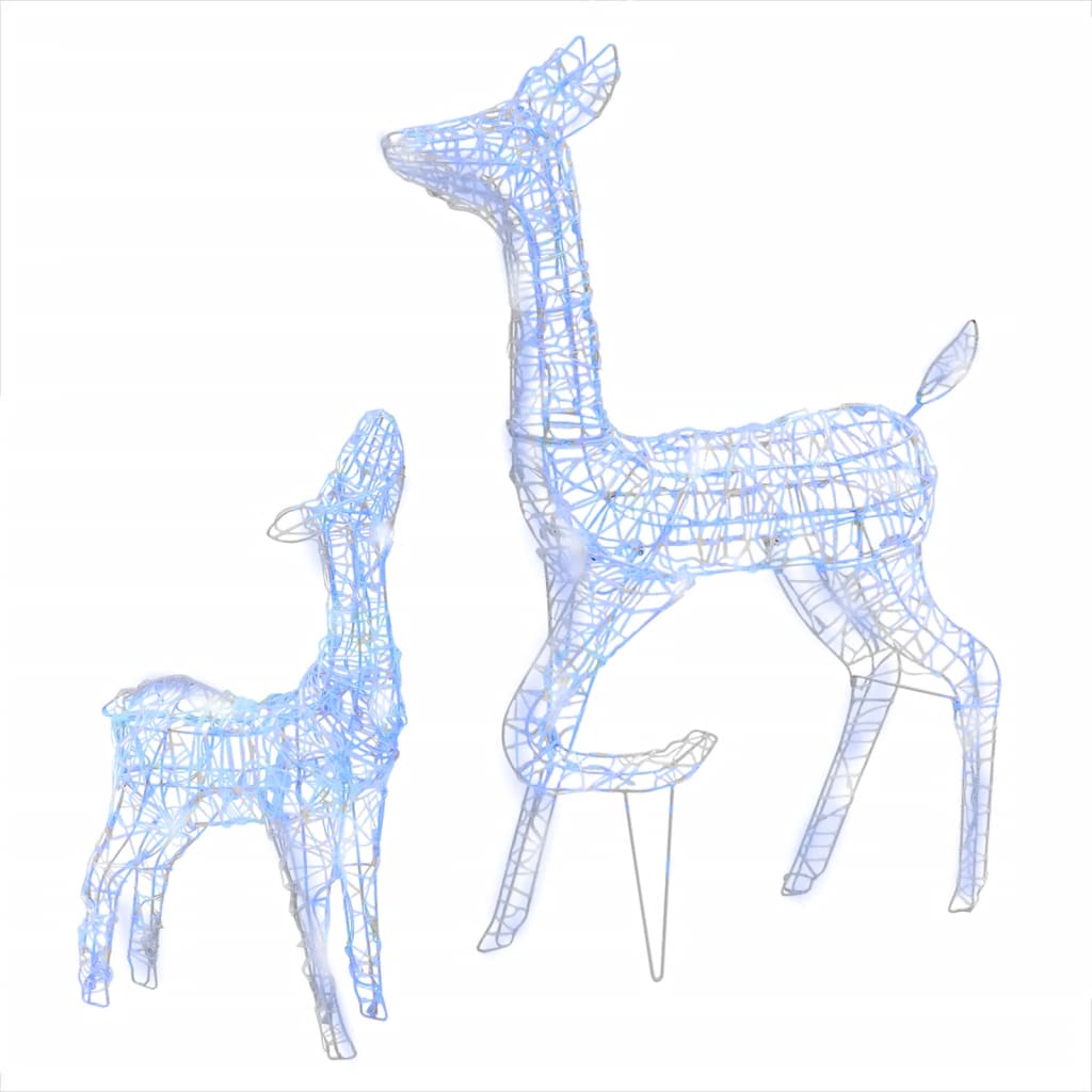 Vidaxl Christmas Decorations Rendeer Family 160 LEDS Blue Acrylique