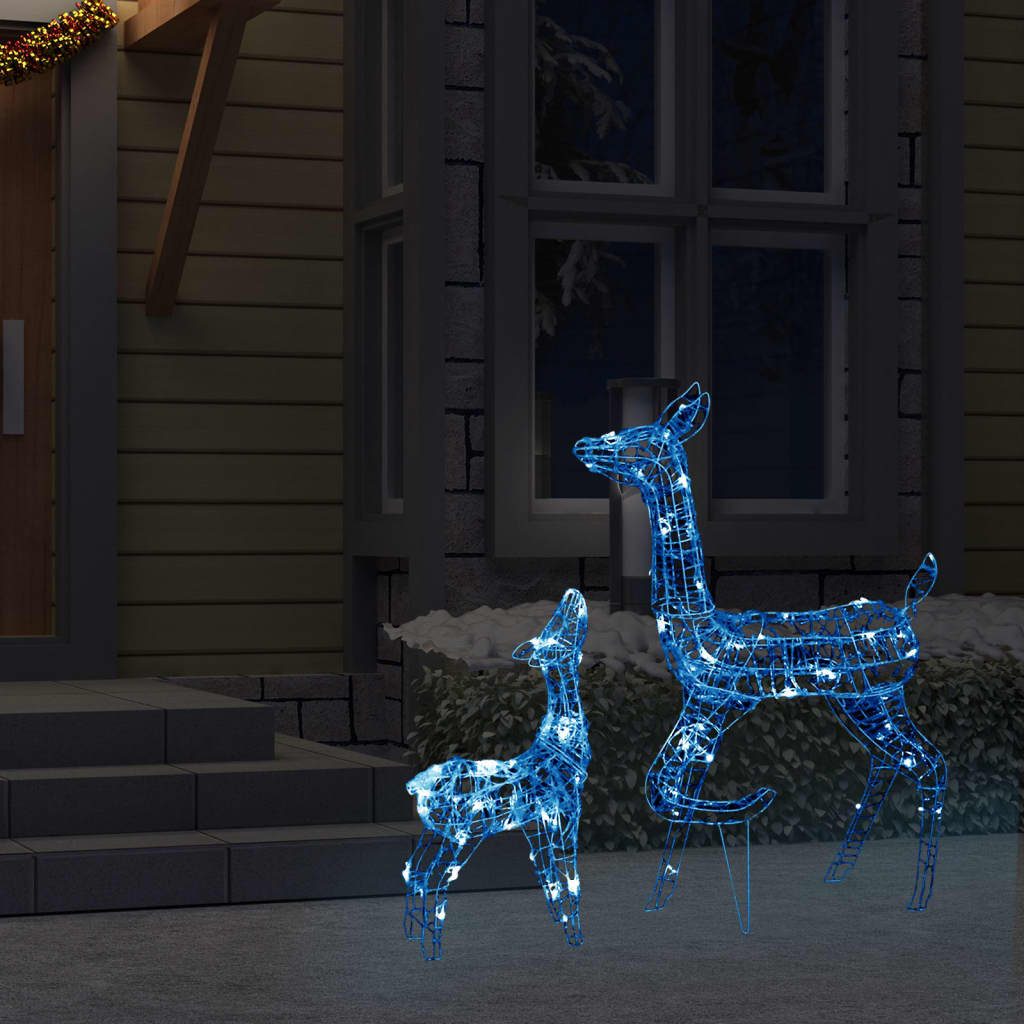 Vidaxl Christmas Decorations Rendeer Family 160 LEDS Blue Acrylique