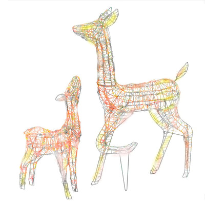 Vidaxl Christmas Decorations Rendeer Family 160 LED Multi-Colore Acrylique