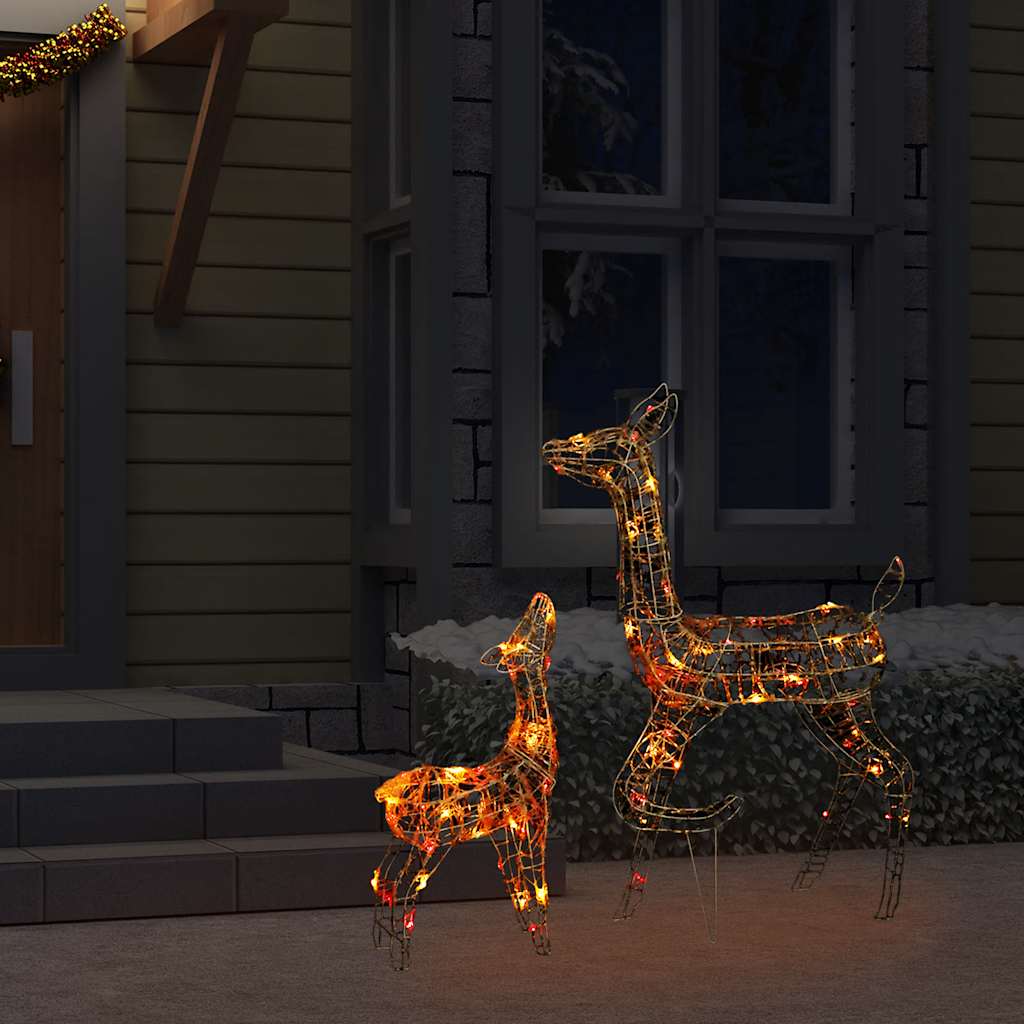 Vidaxl Christmas Decorations Rendeer Family 160 LED Multi-Colore Acrylique