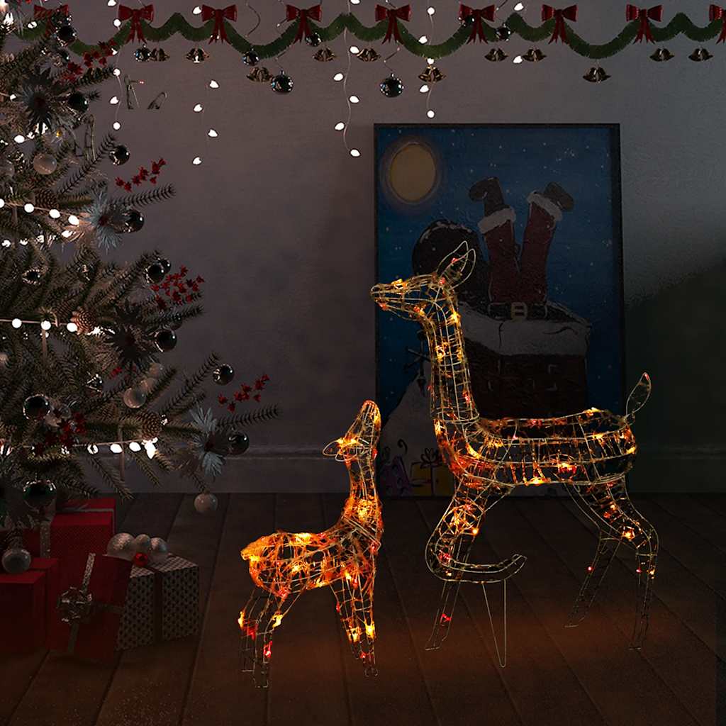 Vidaxl Christmas Decorations Rendeer Family 160 LED Multi-Colore Acrylique