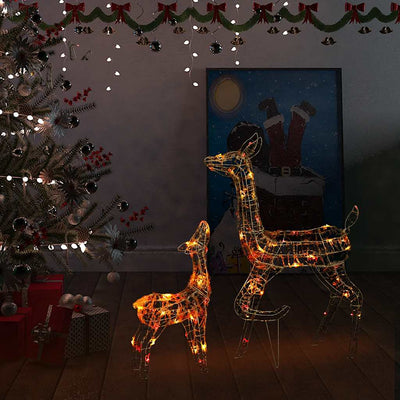 Vidaxl Christmas Decorations Rendeer Family 160 LED Multi-Colore Acrylique