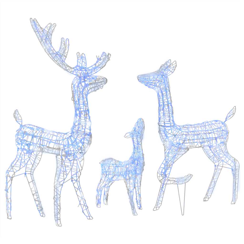 Vidaxl Christmas Decorations Rendeer Family 300 LEDS Blue Acrylique