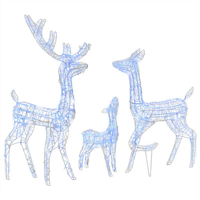 Vidaxl Christmas Decorations Rendeer Family 300 LEDS Blue Acrylique