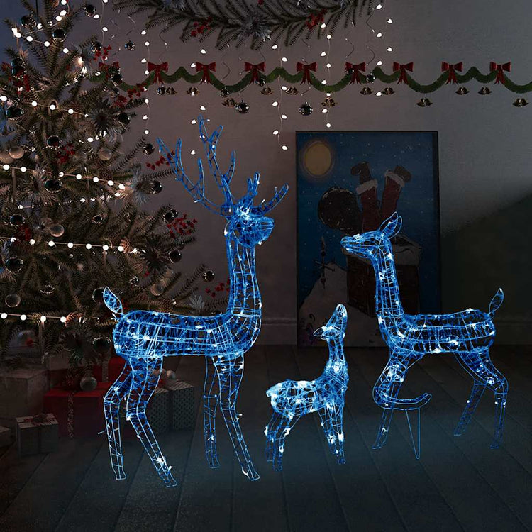 Vidaxl Christmas Decorations Rendeer Family 300 LEDS Blue Acrylique