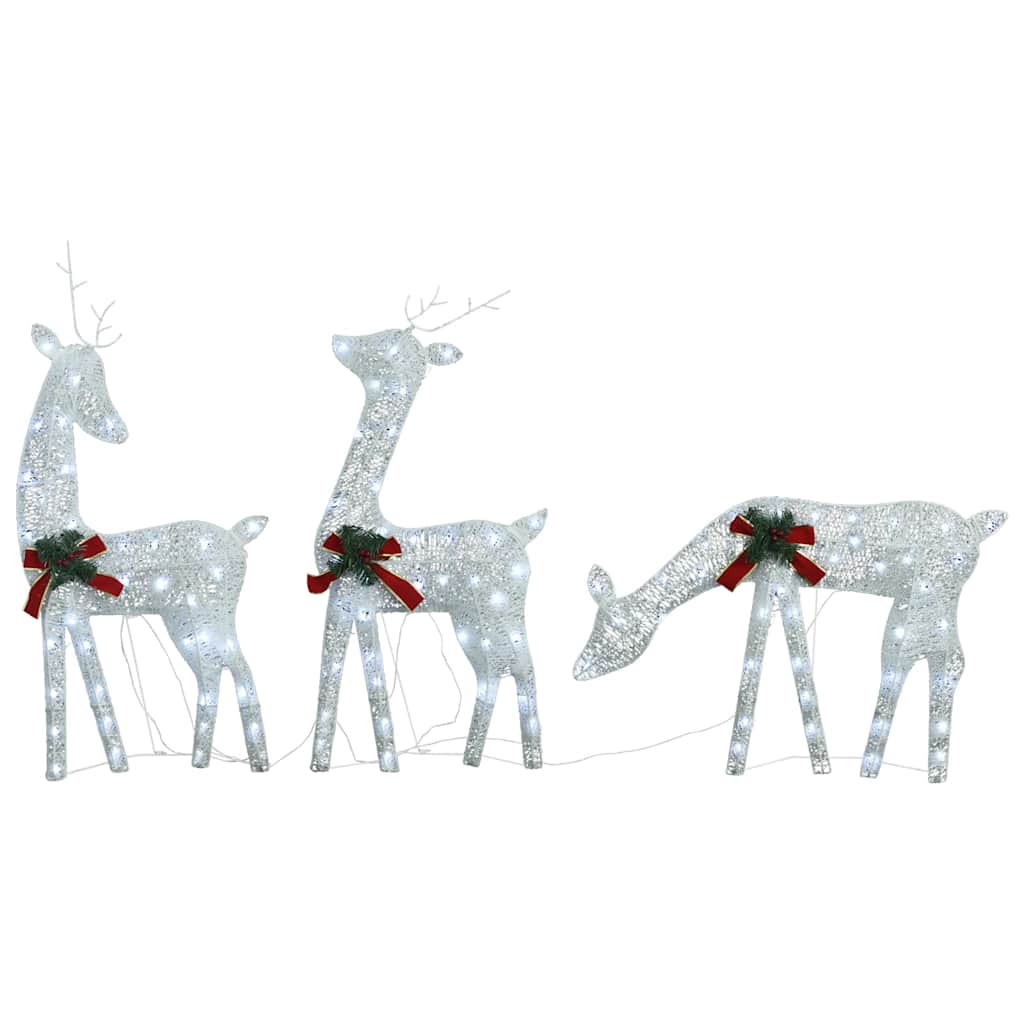 Vidaxl Reindeer Family Christmas Cold White 270x7x90 cm Mesh blanc