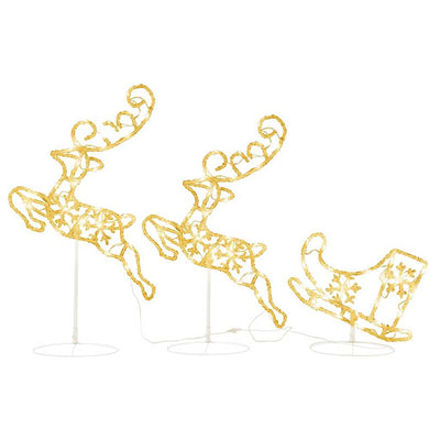 Vidaxl Christmas Decoration Rendeer et SLED 260x21x87 cm acrylique chaud blanc