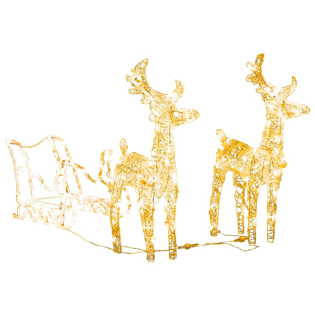 Décorations de Noël vidaxl renne et manche 160 LEDS 130 cm acrylique