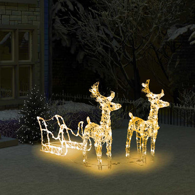 Décorations de Noël vidaxl renne et manche 160 LEDS 130 cm acrylique