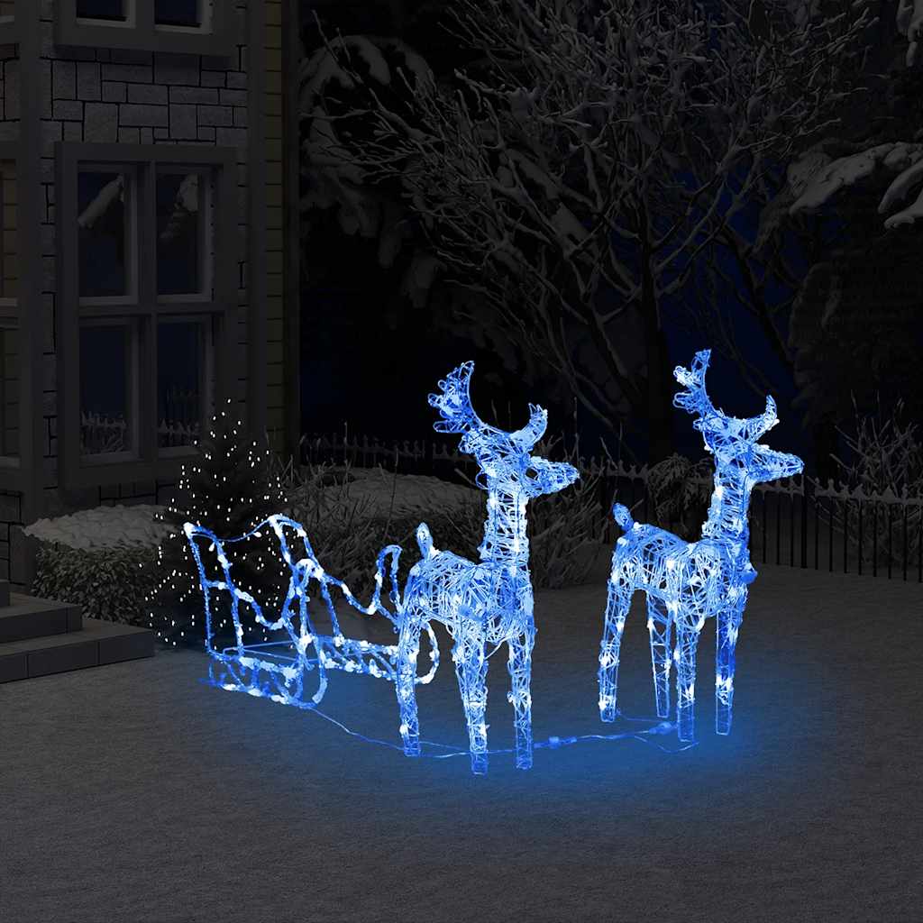 Décorations de Noël vidaxl renne et manche 160 LEDS 130 cm acrylique
