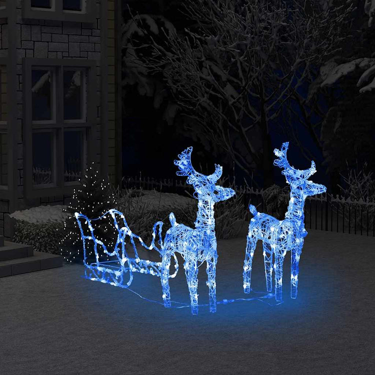Décorations de Noël vidaxl renne et manche 160 LEDS 130 cm acrylique