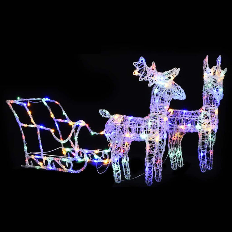Décorations de Noël vidaxl renne et manche 160 LEDS 130 cm acrylique