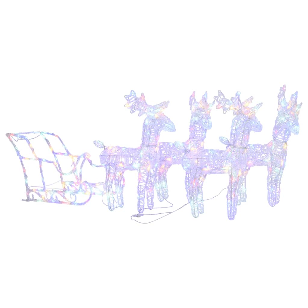 Vidaxl Christmas Decoration Rendeer et SLED 280x28x55 cm acrylique