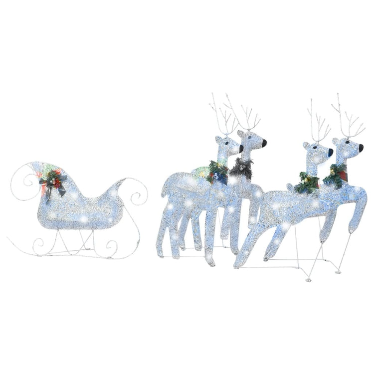 Vidaxl Buitenkerstontiering Rendieren and Slee 100 LEDS Silver Colored