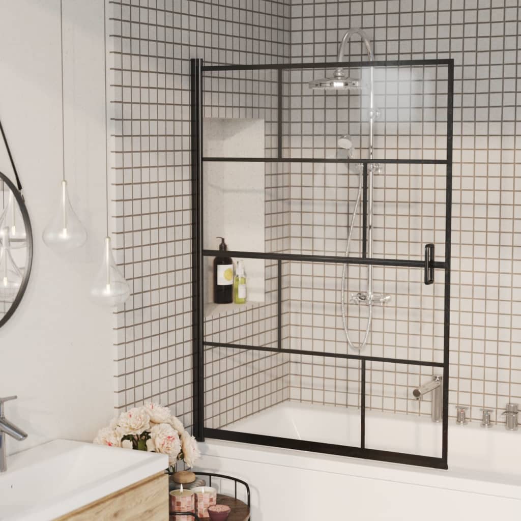 VidaXL paroi de douche 100x140 cm ESG noir
