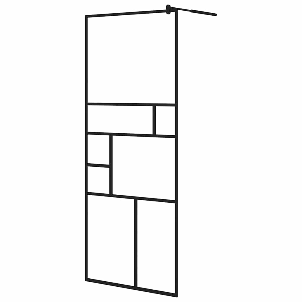 Vidaxl Walk-In Walking Mur 80x195 cm esg-glas transparent et noir