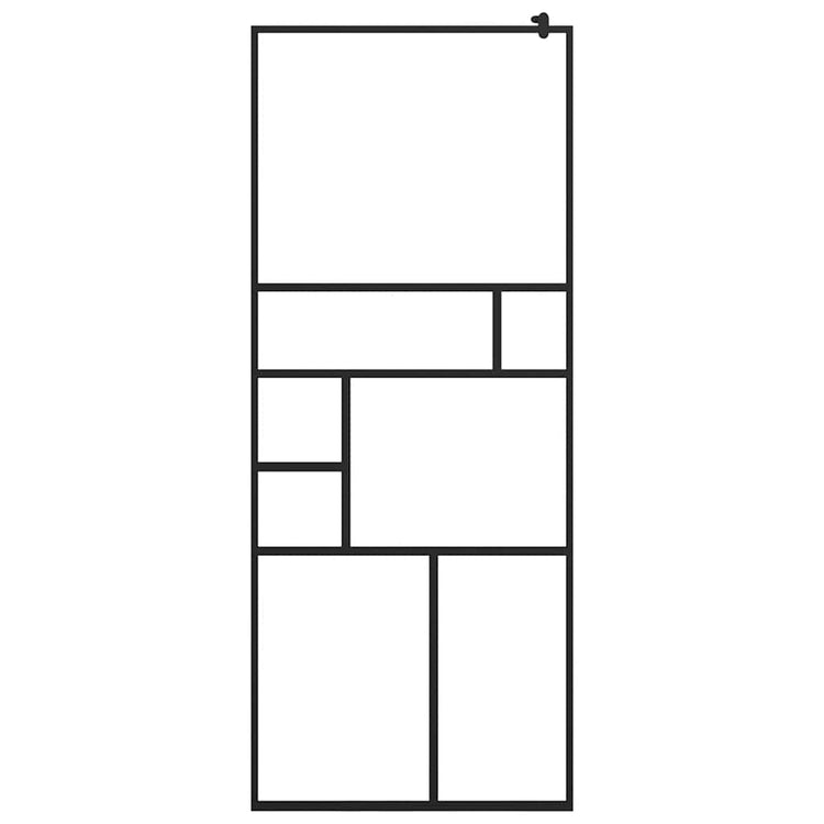 Vidaxl Walk-In Walking Mur 80x195 cm esg-glas transparent et noir