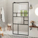 Vidaxl Walk-In Walking Mur 80x195 cm esg-glas transparent et noir