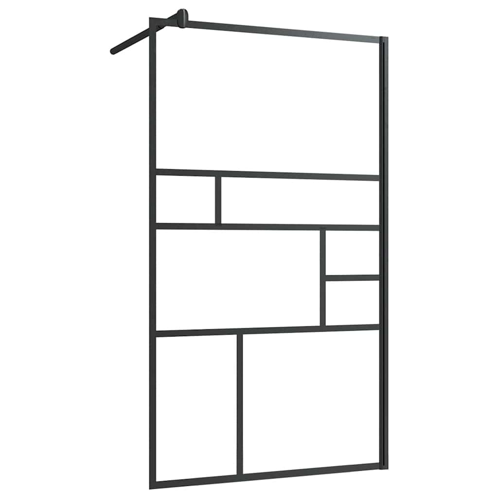 Vidaxl Walk-In Walk-In Walk Mur 90x195 cm ESG-GLAS transparent et noir