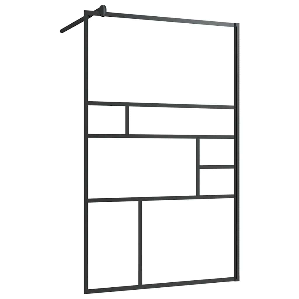 Vidaxl Walk-In Walk-In Walk Murn 100x195 cm esg-glas transparent et noir