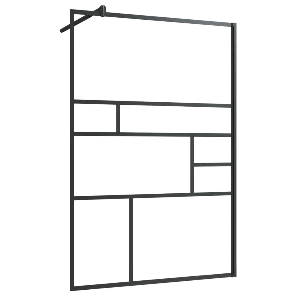 Vidaxl Walk-In Walk Walk 115x195 cm ESG-glas transparent et noir