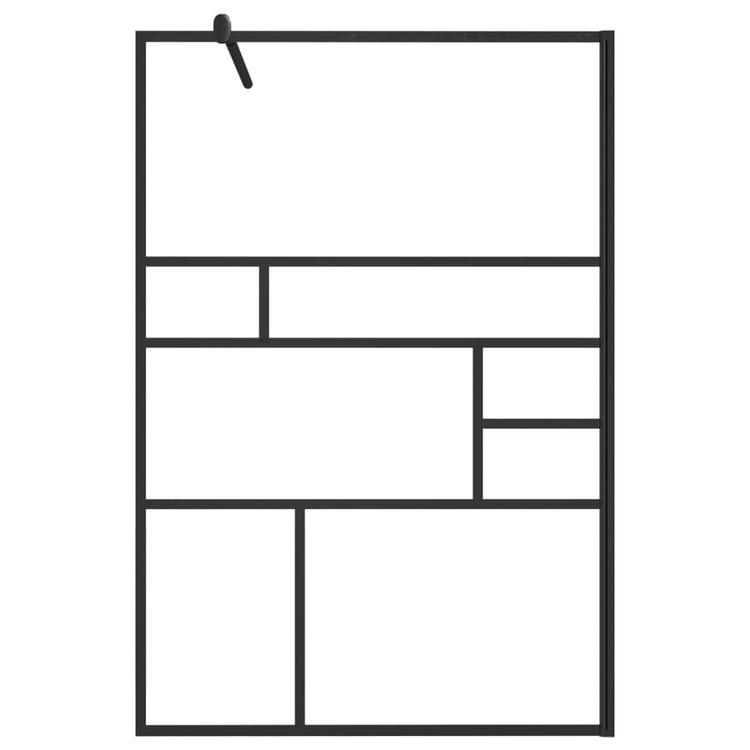 Vidaxl Walk-In Walk Walk 115x195 cm ESG-glas transparent et noir