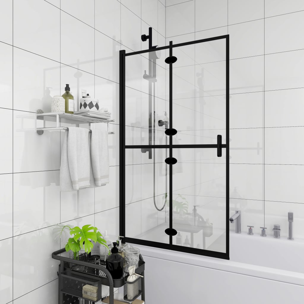 Enceinte de douche Vidaxl 80x140 cm ESG noir