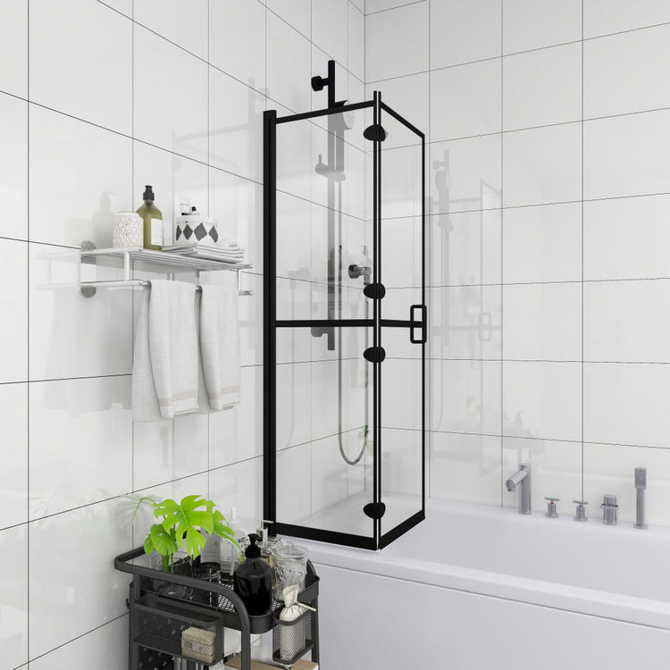 Enceinte de douche Vidaxl 80x140 cm ESG noir