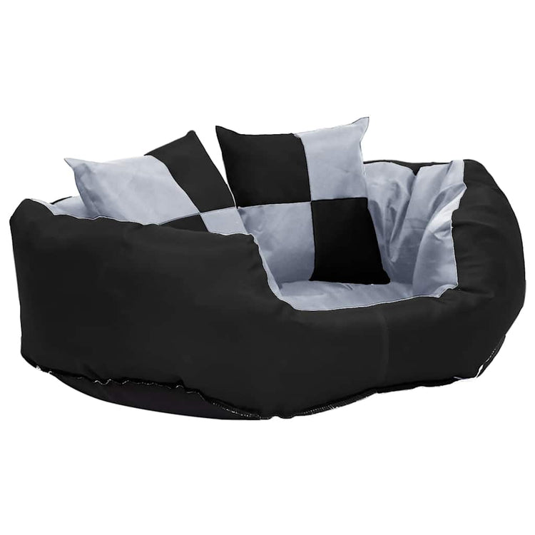 Coussin de chien vidaxl réversible et lavable 65x50x20 cm gris et noir