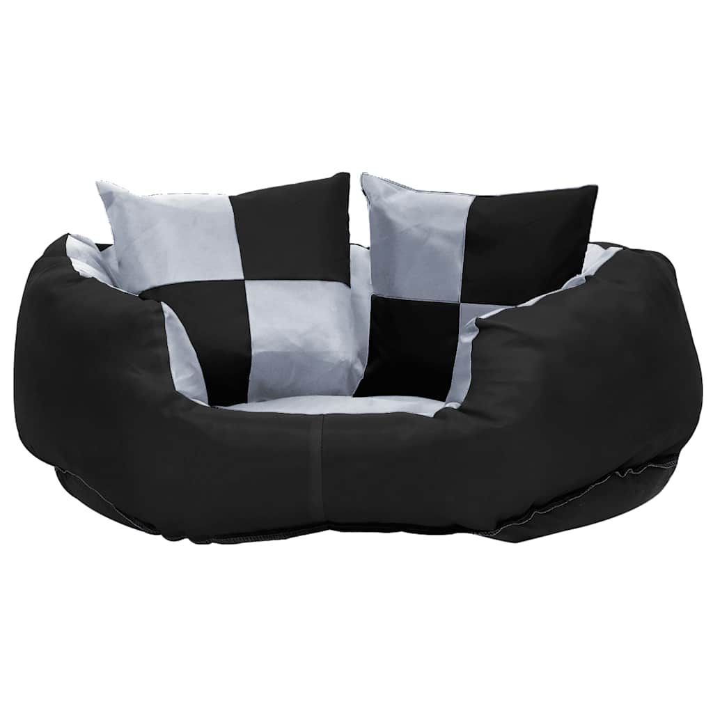 Coussin de chien vidaxl réversible et lavable 65x50x20 cm gris et noir