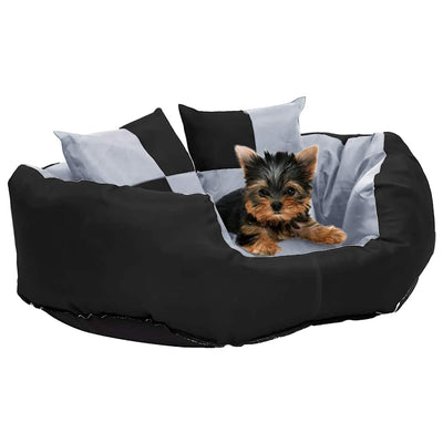 Coussin de chien vidaxl réversible et lavable 65x50x20 cm gris et noir
