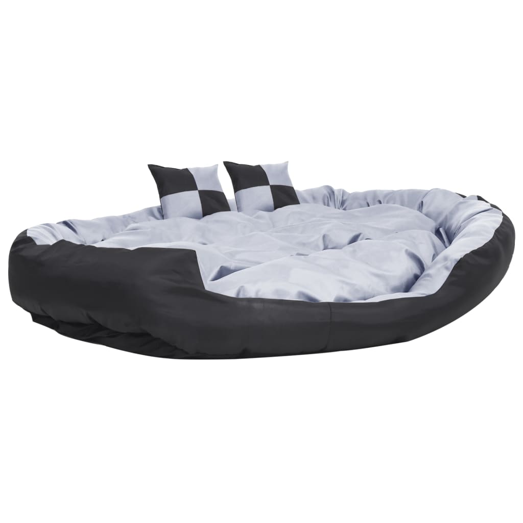 Coussin de chien vidaxl réversible et lavable 150x120x25 cm gris et noir