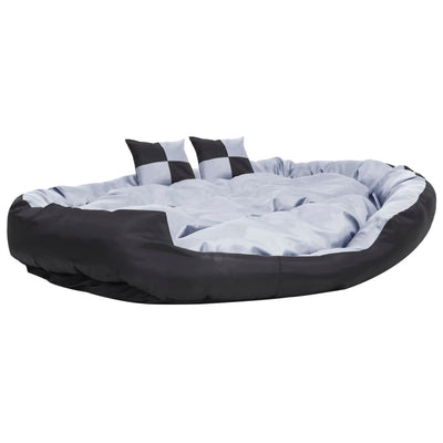 Coussin de chien vidaxl réversible et lavable 150x120x25 cm gris et noir