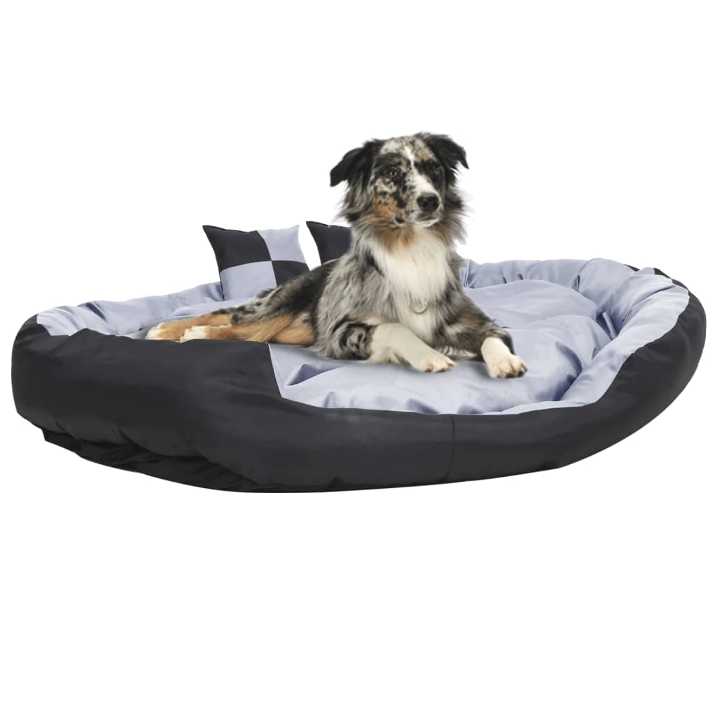 Coussin de chien vidaxl réversible et lavable 150x120x25 cm gris et noir